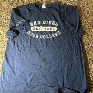 Blue Short Sleeve Tee with San Diego Mesa College Design